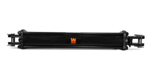 Front view of Wen TR4024 Tie Rod Hydraulic Cylinder 2500 PSI Four Inch Bore Twenty Four Inch Stroke With Half Inch Rod