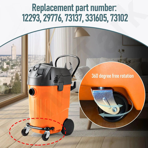 4 Pack Replacement Wet Dry Vacuum Caster Wheels Set Compatible With Ridgid Craftsman And Dewalt Vacuums