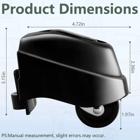 Side view of Foot Caster And Caster Wheel Kit For 6 Gallon And 16 Gallon Wet Dry Vacuums showing dimensions and design.