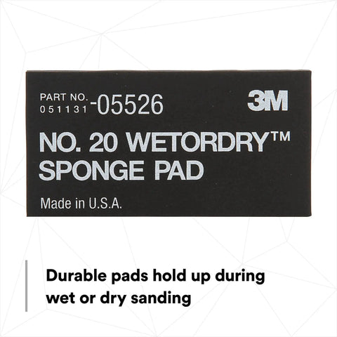 3M packaging for Wetordry Sponge Pad Dual Sided For Wet And Dry Sanding Automotive, part number 05526.