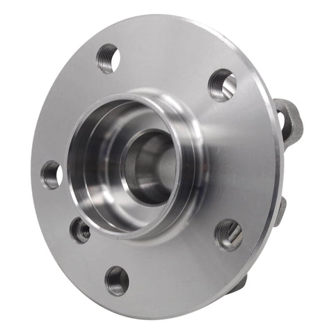 Front view of a Wheel Bearing And Hub Assembly For Front Or Rear Fitment Varies By Vehicle Make And Model OE Grade Precision Machined.