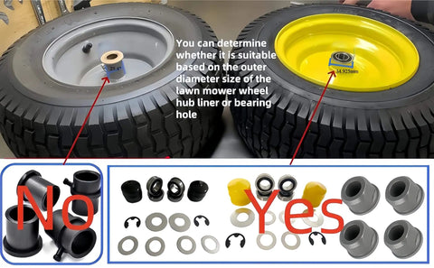 Front Wheel Bearing Kit For Lawn Mower Fits LA Series Includes Four Bearings Six Gaskets Two Rubber Sleeves Two Clips