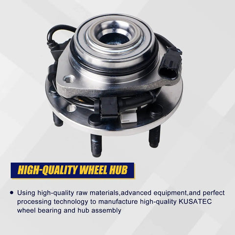 Front Wheel Bearing And Hub Assembly 513188 Fits Chevy SSR Trailblazer EXT GMC Envoy XL XUV Buick Rainier 2004 2005 2006 2007 Isuzu Ascender Bravada Saab 9 7X 6 Lug With ABS Premium Quality Direct Replacement For Easy Install And Long Lasting Durability, close-up view.