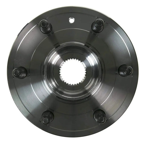 Front view of Wheel Bearing And Hub Assembly Compatible With Chevrolet Silverado 1500 Avalanche 1500 Express 1500 And Cadillac Escalade Models From 2002 To 2014 Replacement Part Suitable For Front Or Rear Axle Applications With Durable Sealed Bearings