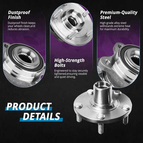 Front Wheel Hub Assembly Replacement For Nissan Maxima 2000 2001 2002 2003 2004 2005 2006 2007 2008 Altima 2002 2003 2004 2005 2006 Infiniti I30 I35 X Trail 2005 2006 5 Bolt Front Bearing Non ABS AUTOSTEADY
