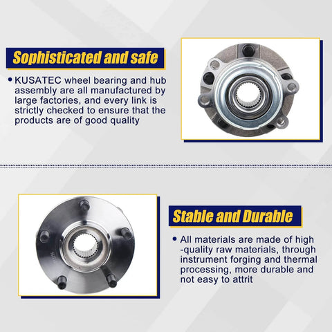 513296 Front Wheel Hub and Bearing Assembly 2 Pack for Nissan Altima, illustrations of wheel hub quality and durability