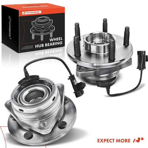 Front Wheel Bearing And Hub Assembly Set With ABS And Five Lug Direct Fit For Chevrolet Malibu 2004 2012 2-Pack Easy Install