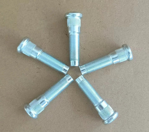 5PCS Bolts 610-389 9/16-18 Thread Wheel Stud Bolt -0.666 in. Knurl, 2.34 in. Length for Dodge Ram displayed in a star pattern