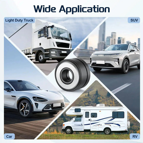 Collage showing cars, SUV, RV, and truck with Wheel Stud Installer Tool 22800 Compatible With Most Cars SUVs RVs And Light Trucks
