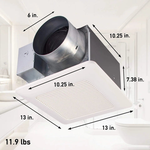 WhisperQuiet Ceiling Vent Fan With SmartFlow DC Motor For Bathrooms And Laundry Rooms 110 130 150 CFM Energy Star Certified