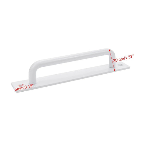 Two White Aluminum Barn Door Handles With Screws For Cupboard Cabinet Wardrobe And Drawer, 7.08 Inches Long, side view