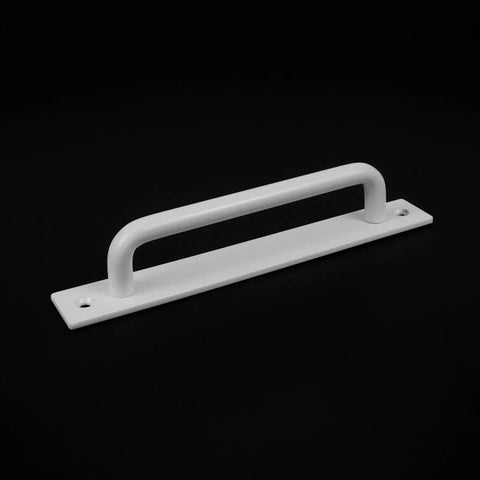 Two White Aluminum Barn Door Handles With Screws For Cupboard Cabinet Wardrobe And Drawer, 7.08 Inches Long, side view
