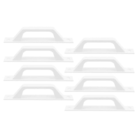 Sliding Barn Door Handles Set Eight Pack Aluminum White 7.8 Inch Long With 6.9 Inch Hole Center Pull And Screws Included For Easy Installation