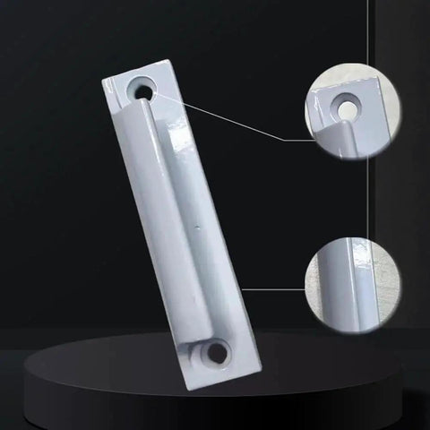 Close-up of 2 Pack 3-Inch Hole Center Window Sash Lift Handles With Mounting Screws In White, Durable Aluminum Alloy Construction