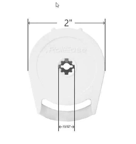 R Series with Bead Stopper (White, R8-1 1/4" Tube), front view, showing size measurements of 2 inches and 13/32 inches.