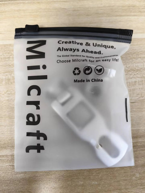 Opaque packaging of door hasp with branding text, showcasing Milcraft brand.