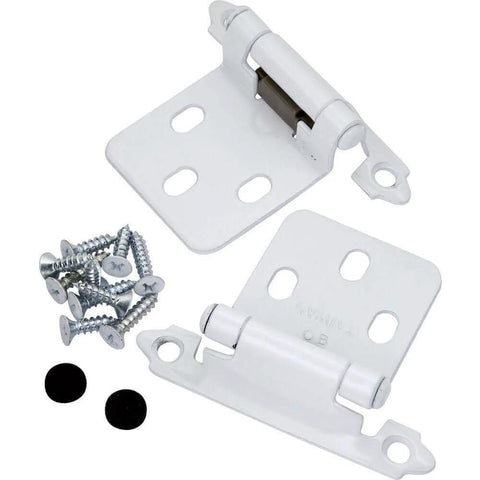 ✝️ 2-Pack Variable Overlay Surface Mount Hinges - Chrome - pair Chrome Finish with screws and covers