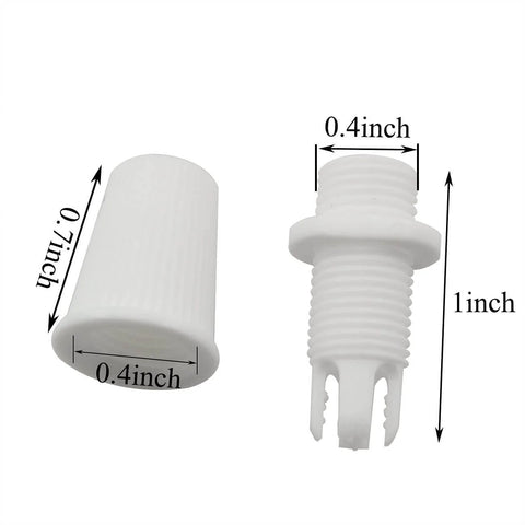 20 Pack Cable Glands And Strain Reliefs For Pendant Lights White Plastic Cord Grips with size dimensions shown