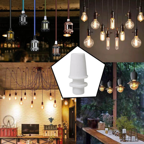 20 Pack Cable Glands And Strain Reliefs for Pendant Lights White Plastic Cord Grips for Ceiling Canopy and Socket Installation
