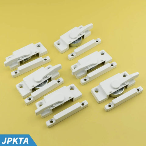 Six pack cam action sash locks provide secure, easy to install protection for double hung and sliding vinyl windows; durable diecast construction, keeper included, compatible with vertical or horizontal sashes, improving safety and anti lift.