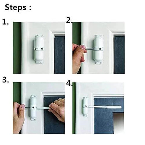 Installation steps for Door Closer Automatic Safety Spring Door Closer - Easy to Install to Convert Hinged Doors to Self-Closing- White