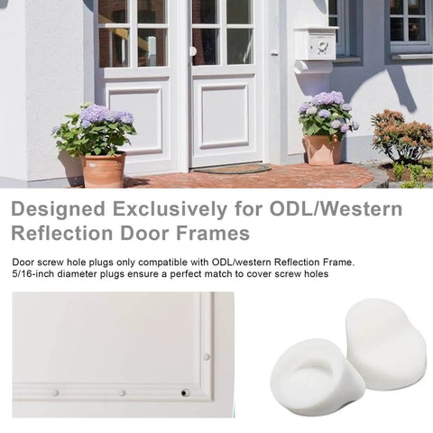 50 Pcs Door Frame Plugs For ODL Western Reflection Frames, 5/16 Inch By 1/4 Inch White Screw Hole Plugs For Doors And Windows