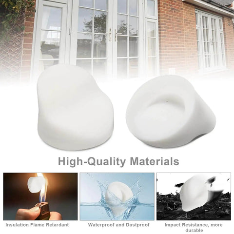 50 Pcs Door Frame Plugs For ODL Western Reflection Frames, white plastic plugs with durability features highlighted