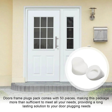 50 Pcs Door Frame Plugs For ODL Western Reflection Frames, 5/16 Inch By 1/4 Inch White Screw Hole Plugs For Doors And Windows
