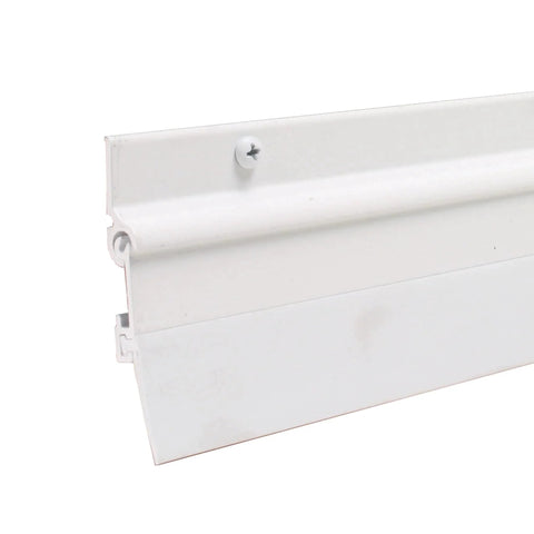 Close-up of 36 in. White Aluminum and Vinyl Flex-O-Matic Screw-on Door Sweep