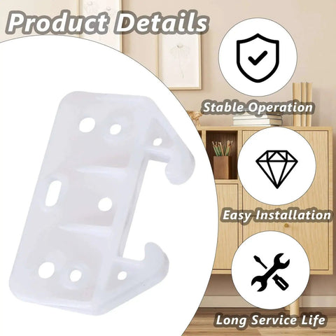 Six White Drawer Rail Bracket Kit With Track Guides And Eighteen Screws for drawer replacement, featuring stable operation and easy installation.