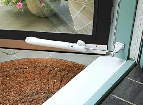 Smooth - Dual Door Closer System - Heavy Duty - for (Medium and Heavy Weight) Storm, Screen, & Security Doors (White) installed on door