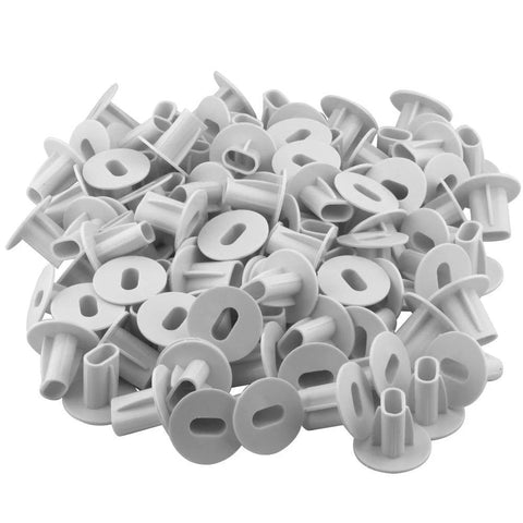 Skywalker dual feed-through cable bushings, white plastic, 100 pieces for home wiring.