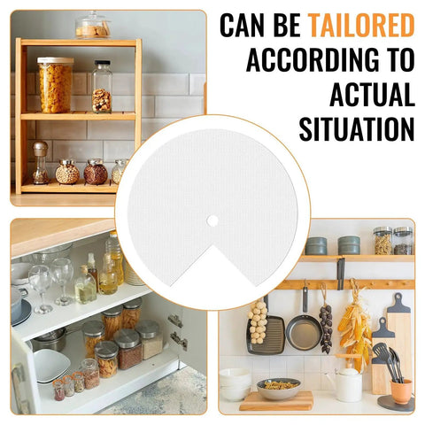 Two Pack 31 Inch EVA Lazy Susan Shelf Liners Non Adhesive Protection Mats For Cabinets Fridges Pantries Sinks Cupboards White