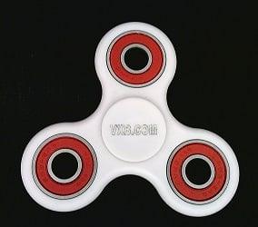 White Fidget Hand Spinner Toy - Center Stainless Steel Shielded Bearing & red Outer Bearing 42Q