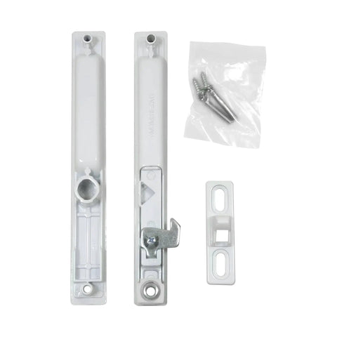 Sliding Glass Patio Door Handle Set Flush Mount Non Keyed For Replacement And Repair With Six And Five Eighths Inch Hole Centers