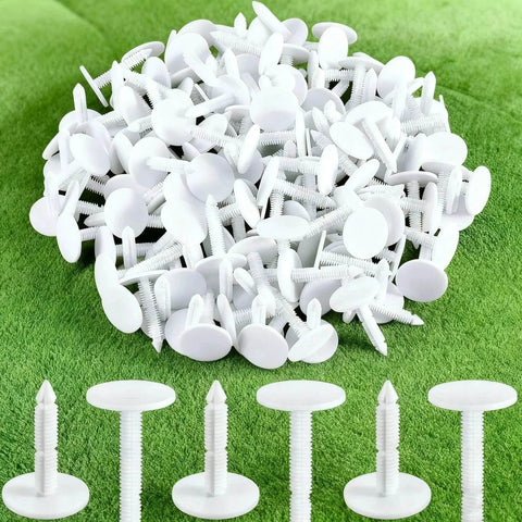1 3/8 Inch Foundation Pins And Plastic Insulation Masonry Fasteners With Christmas Tree Auto Fasteners, white, 150 pack