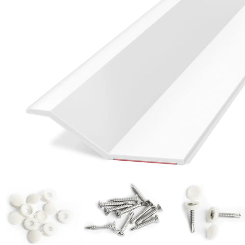 Elvone garage door seal top and side weatherstripping, white TPE, 40 ft kit with nails and caps