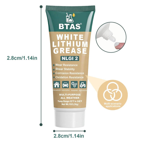 White Lithium Grease for Car Door,Bearings & Gears Lubricant Grease,Garage Door Tracks Hinges and Sliding Mechanisms, 1 oz tube