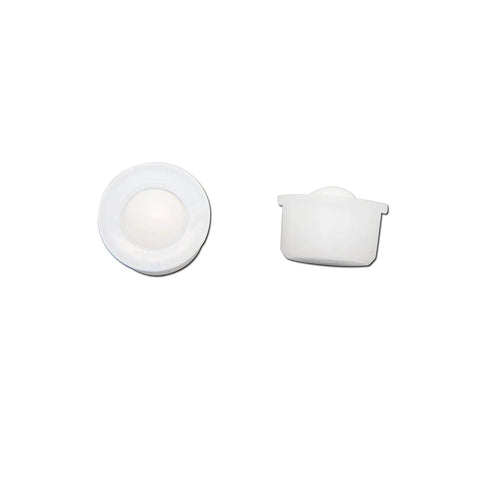 Side and top view of 6 Pcs White Nylon Universal Ball Transfer Bearings Mini Roller Ball Units for Tables Conveyors Furniture with Smooth 360 Degree Movement