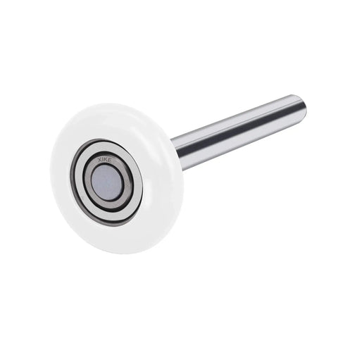 Close-up of 10 Pack White Nylon Garage Door Rollers 2 Inch With 4 Inch Stem Quiet Durable High Load 6200 2RS Double Sealed Precision Bearings