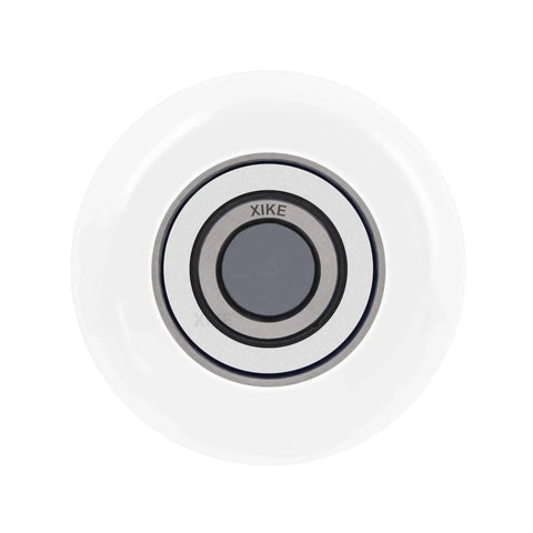 Close-up of a white nylon garage door roller wheel, 10 Pack White Nylon Garage Door Rollers 2 Inch With 4 Inch Stem Quiet Durable High Load