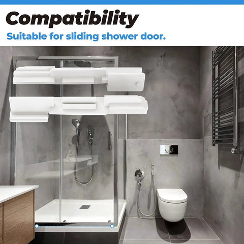 Sliding Shower Door Bottom Sill Guide White Nylon 2 Pack for Glass Shower Door Tracks and Systems keeps doors aligned