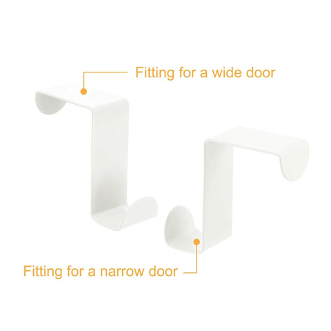 Over The Door Hooks,2pcs - Stainless Steel Door Hangers Hooks, S-Shaped Double Hooks for narrow and wide doors, white