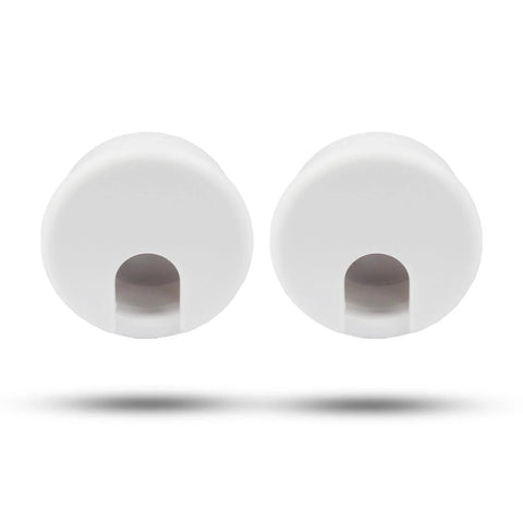 2 Pack 1.5 Inch Desk Grommet Cable Hole Cover For Wire And Cord Organization White Plastic front view