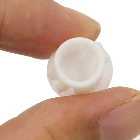 Close-up view of a single piece from the All Purpose White Hole Plugs Set Of 30 Pieces 10mm Flush Type Panel Plastic End Caps Easy Install