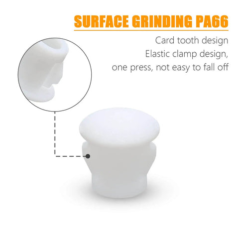 White Plastic Hole Plugs 6mm 1 Quarter Inch Flush Snap In Locking End Caps Pack Of 100 For Furniture Posts Pipes Tubes Fencing