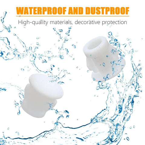 White Plastic Hole Plugs 6mm 1 Quarter Inch Flush Snap In Locking End Caps Pack Of 100 For Furniture Posts Pipes Tubes