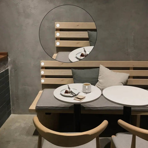 Super Handy 155 Piece White Plastic Hole Plugs Set In 6 Sizes installed on wooden furniture near a dining table.