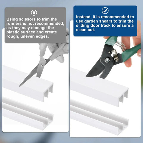 White Plastic Sliding Door Track Set For 1/4 Inch Thick Panels, 3 Feet Long Glass Window And Closet Cabinet Door Tracks demonstration