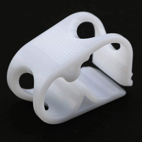 Close-up of LUORNG Flow Control Hose Clamp Set 4 Pieces For 1/4 To 1/2 Inch Tube OD Adjustable Plastic Tube Clamp